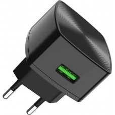 Hoco USB Wall Adapter Μαύρο (C70A)
