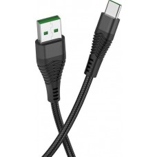 Καλώδιο Hoco Braided USB to Type-C Μαύρο 1.2m 5.0A(U53)