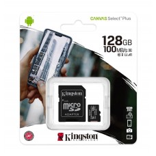 Κάρτα Μνήμης Kingston MicroSDHC 128GB C10 με SD Αντάπτορα up to 100 MB/s*