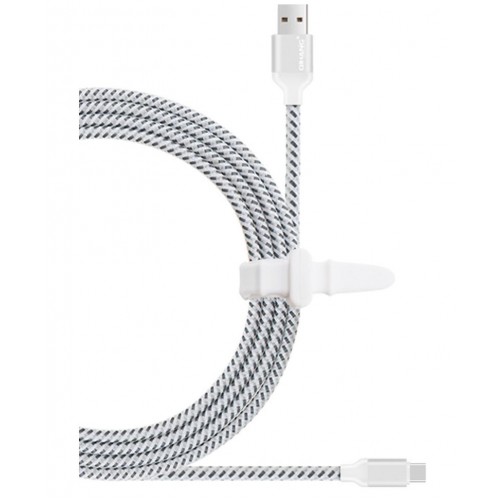QIHANG Braided USB 2.0 Cable Lightning male - USB-A male Λευκό 3m (C21)