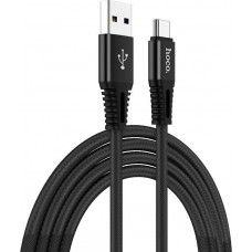 Καλώδιο Braided Hoco X22 USB σε Type-C Fast Charging 5.0A Μαύρο 1,0 μ