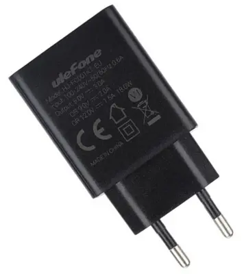 Φορτιστής Ταξιδίου USB Ulefone 18W 5V/9V/12V-3A  HJ-FC001K7-EU (BLACK)