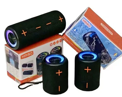 Kimiso KMS-267 Portable Outdoor Wireless Bluetooth Speaker 5W*2 BLACK