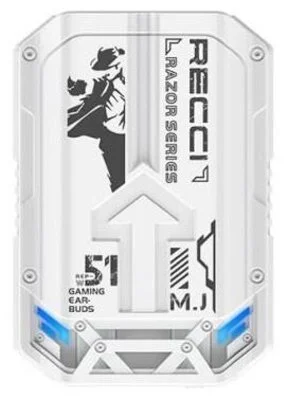 Recci REP-W51 Razor Bluetooth Handsfree Ακουστικά με Θήκη Φόρτισης Λευκή