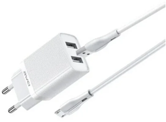 Σετ Φορτιστή και καλώδιο φόρτισης AWEI C15M-EU Micro USB 2.1A 1m