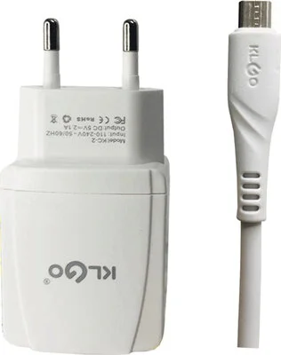 Σετ Φορτιστή και καλώδιο φόρτισης KLGO KC-2A Micro USB 2.4A 1m